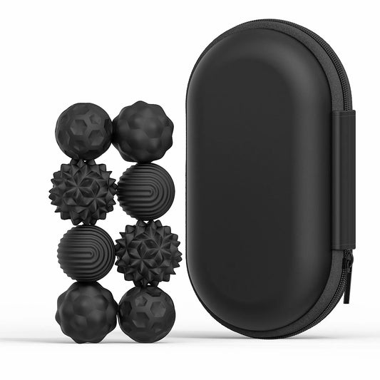Boules sensorielles magnétiques en silicone – Lot de 8 | Anti-stress, TDAH, TSA, Adultes & Adolescents (14+)